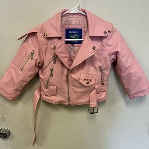 Toddler Size 4T Pink Faux Leather Jacket